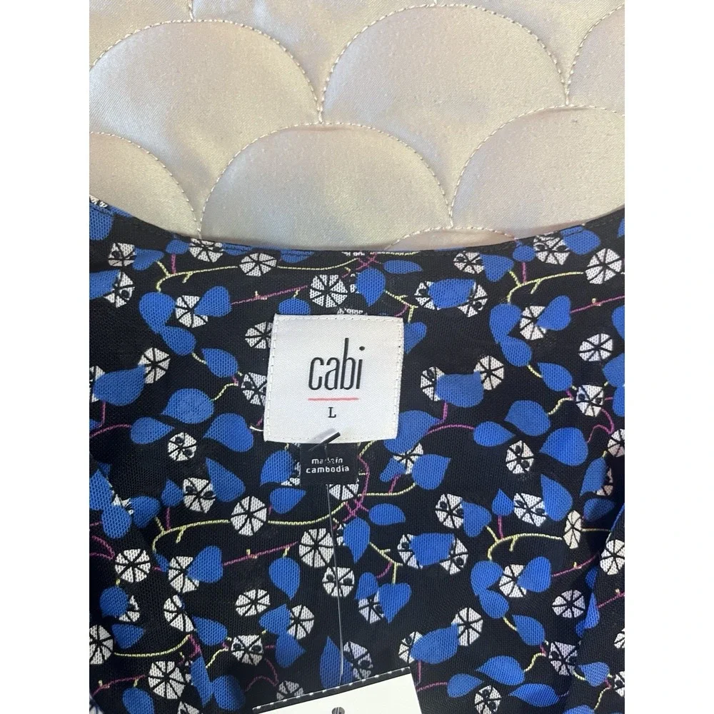 CAbi Womens Dress large Blue #5772 The Ten Dress Long Sleeve Short Dress - Picture 2 of 9